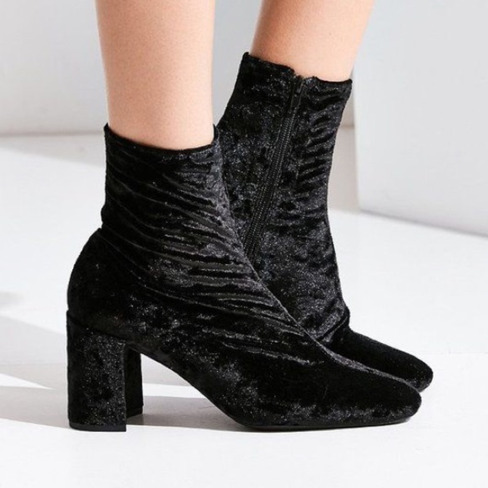 Jeffrey Campbell Black Velvet Ankle Boots